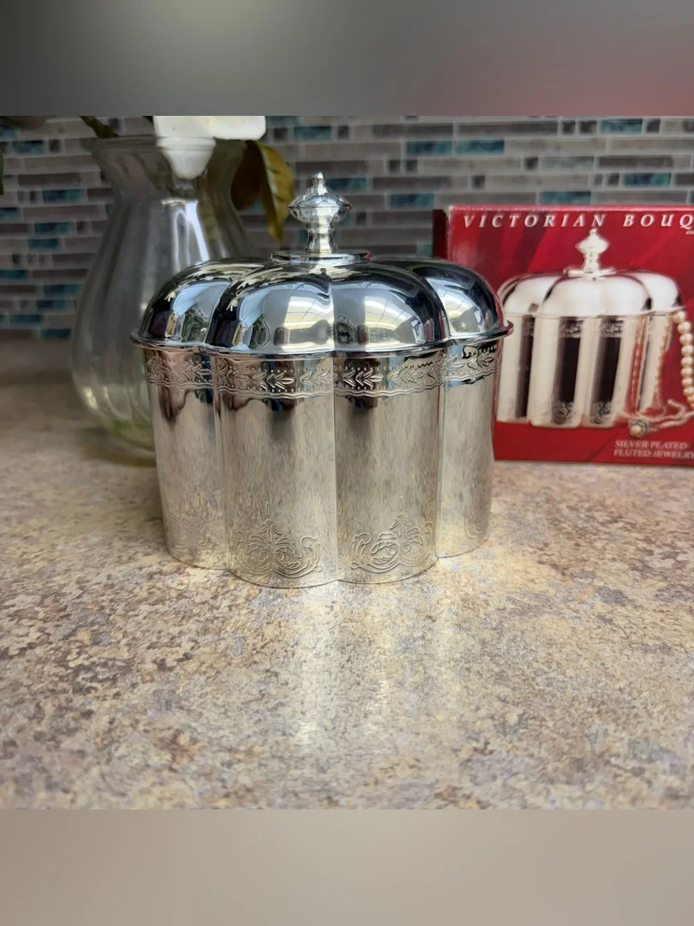 Vintage Godinger silver plated jewelry box